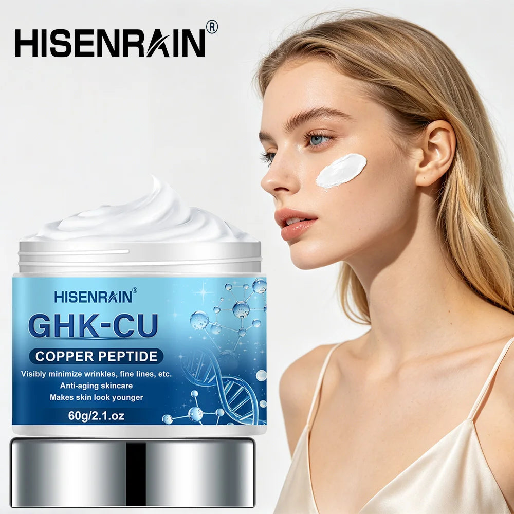 HISENRAIN GHK-CU Anti-Aging Moisturizing Cream - Copper Peptide Firming Face Cream for Wrinkles, Collagen Boost & Skin Repair.