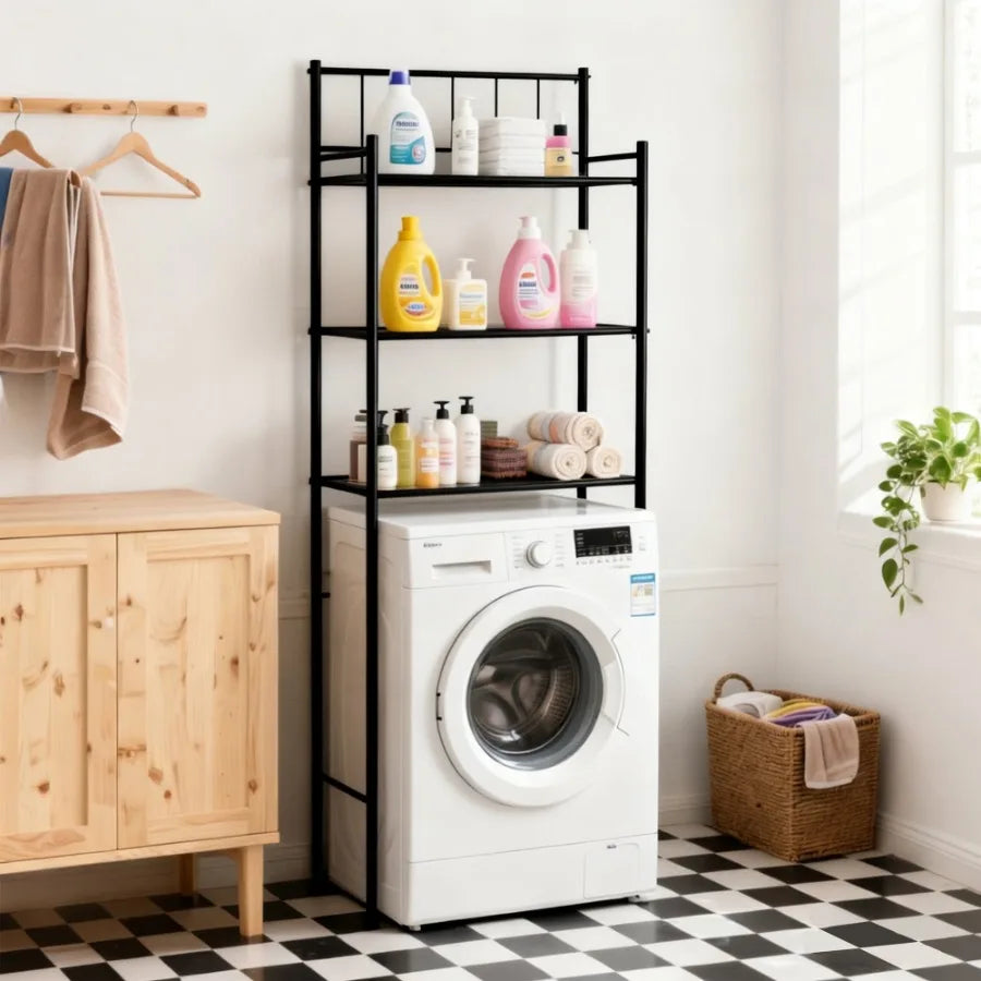 3-Tier Over Toilet Storage Rack for Space-Saving Bathroom Organization Stylish Metal Design for Maximal Storage Efficiency Abov