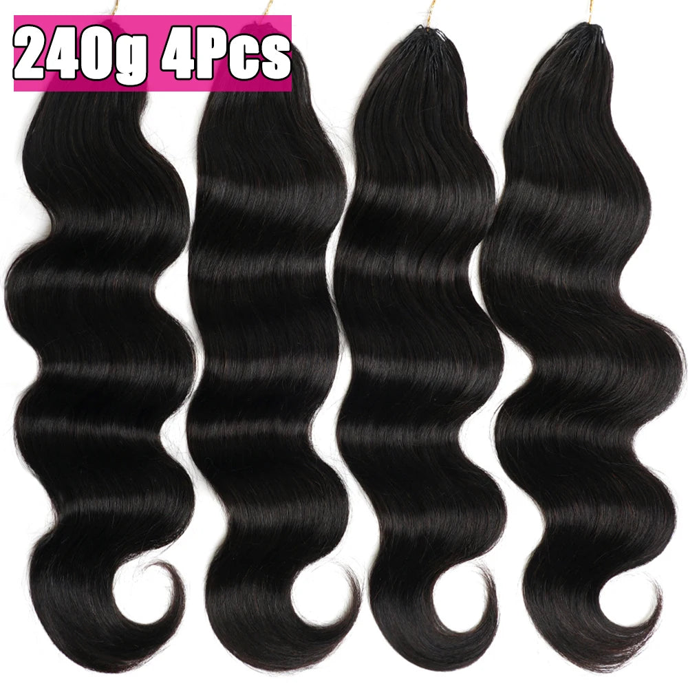 Body Wave Miracle Knots Crochet Human Hair For Braiding Boho Braids Bundles 16-26 Inch Feathered Crochet Human Hair Extensions
