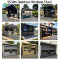 Modular Outdoor Kitchen Pod with SUS 304 Cabinets, Pre-assembled All-in-one BBQ Station for Luxury Villa Garden Customized