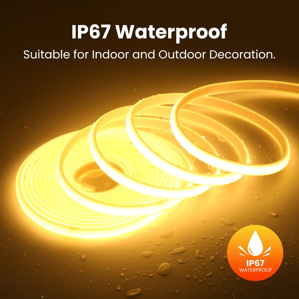 Waterproof Flexible COB Neon Light DC 12V 24V Milky White 3000K 4000K 6000K 0.5M-20M for Home Indoor Outdoor Decoration