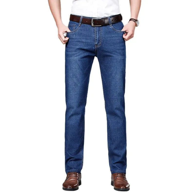 Men's Casual Straight Stretch Jeans 2026 Spring Autumn New Classic Blue Black Work Denim Trousers Fashion Male Brand Clothing