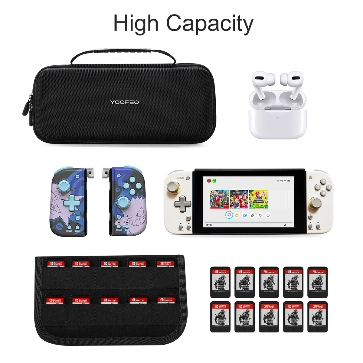 YOOPEO Original Portable Carrying Case For Retroflag Handheld Controller 10 Game Card Storage Bag for Hori Split Pad Gamepad Box