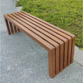 Outdoor Park Bench Metal Anticorrosive Wood Grain Landscape Stool Public Rest Seat for Courtyard Shopping Mall and Garden
