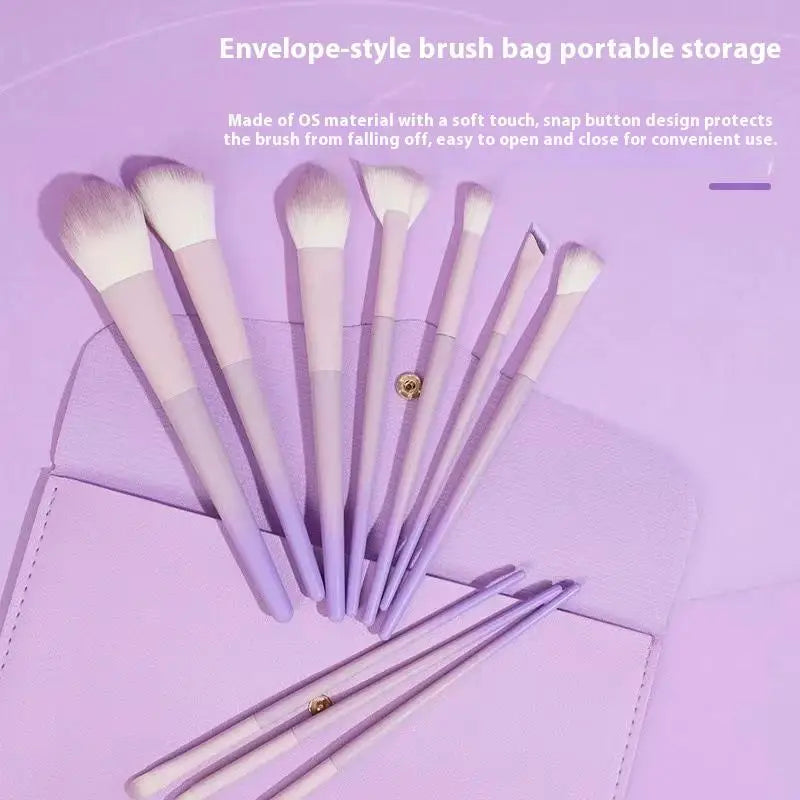 10 Pcs Purple Makeup Brush Set, Loose Powder Brush, Eye Shadow Brush, Full Set Of Beauty Tools Concealer Brush