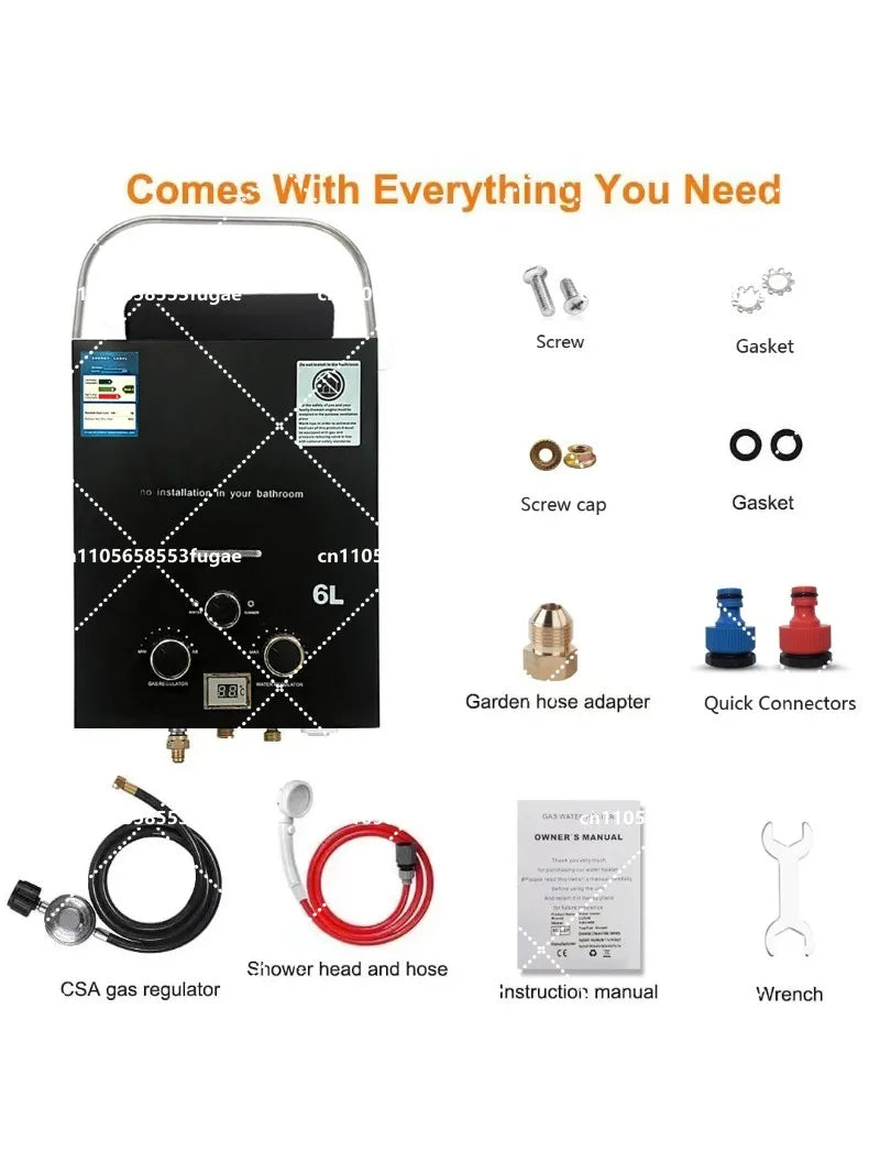 New Portable Gas Water Heater for RV Outdoor Camping Handheld Instant Hot Water Device