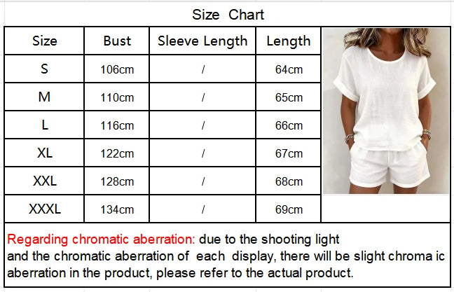 2026 Summer New Women's Solid Color Casual Crew Neck Short Sleeve Top & Shorts 2-Piece Outfit Set
