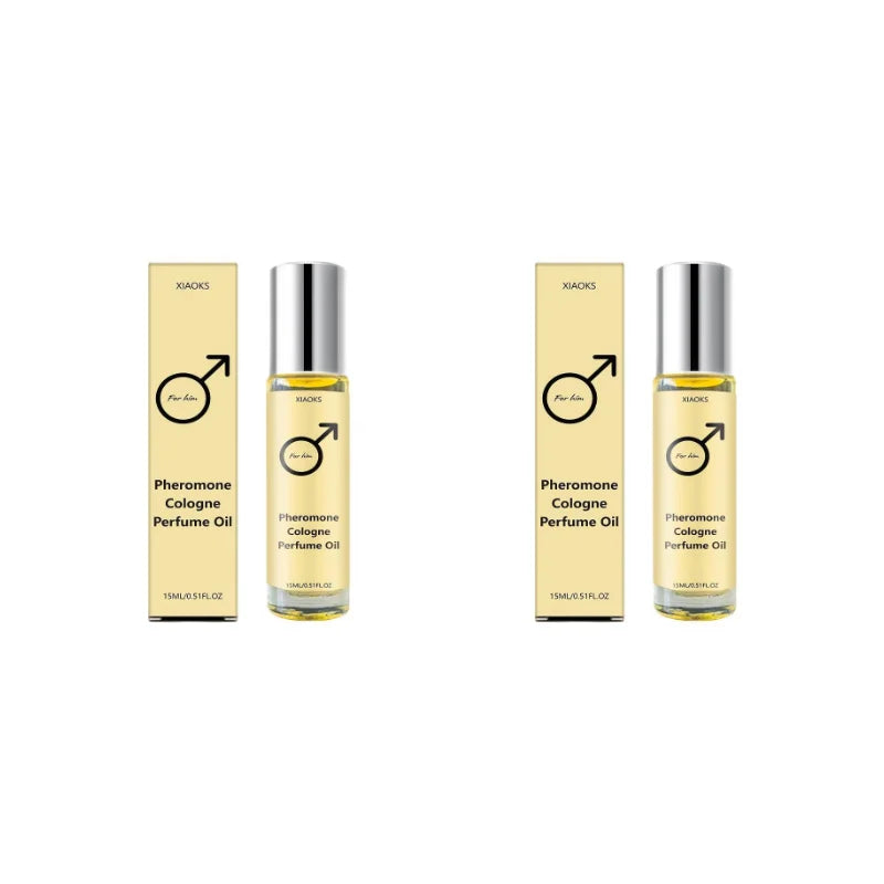 Men's Pheromone Cologne Essential Oil—Men's Cologne with Woody Fragrance, Long-Lasting Scent, Roll-On Design, Lightweight, Portable