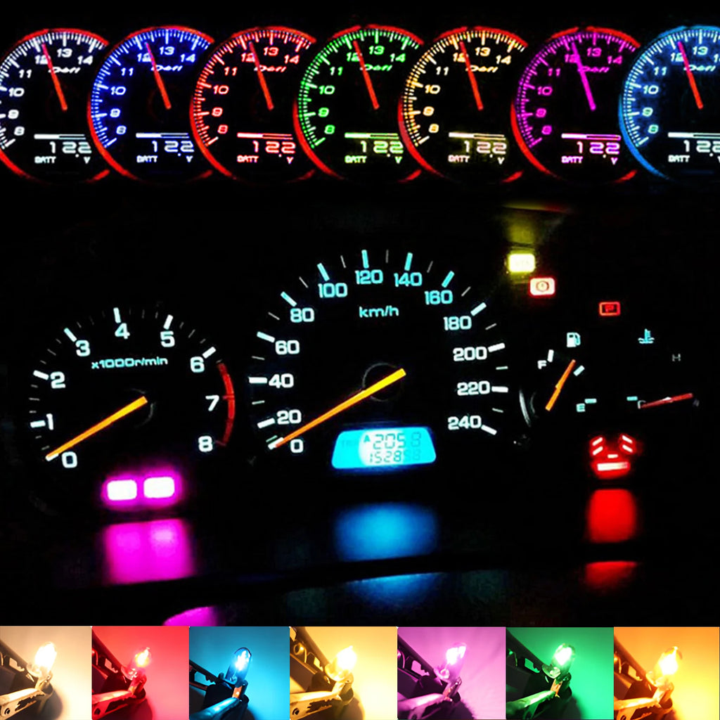 5Pcs T5 SMD LED Car Light Automobiles Light-Emitting Diode Instrument Gauge Dashboard Bulbs Auto Interior Indicator Lamp