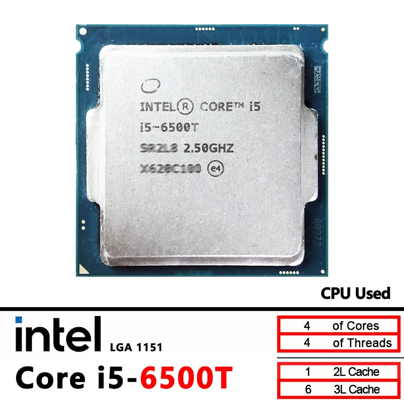 i5 6500T Intel Core i5-6500T  2.5 GHz Used Quad-Core Quad-Thread CPU  6M 35W LGA 1151