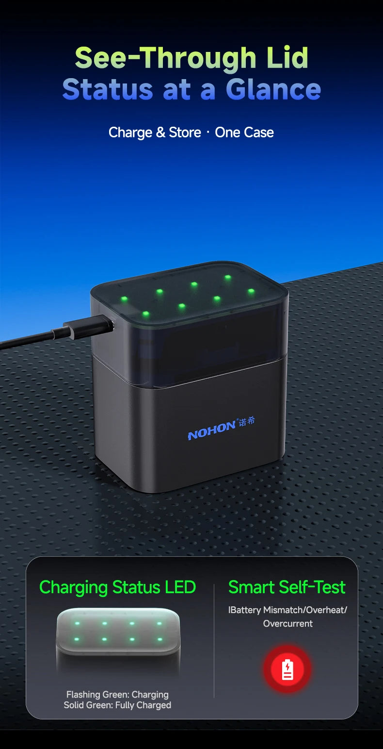 NOHON Rechargeable Lithium Battery AA 3600mWh/AAA 1300mWh Original Batteries High Capacity 1.5V Battery for Mouse Remote Control
