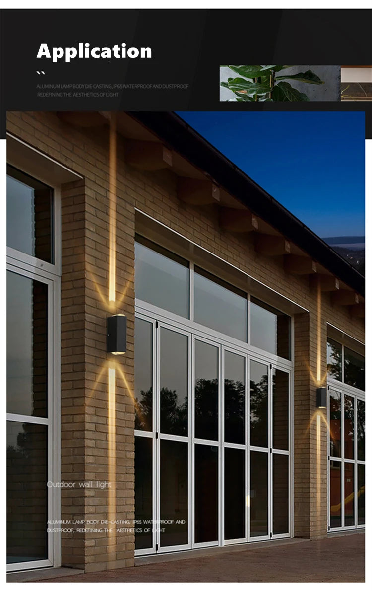 6W 10W 20W Outdoor LED Wall Lights Up and Down Narrow Beam COB Aluminium Wall Sconces Porch Light Garden Waterproof Spotlight