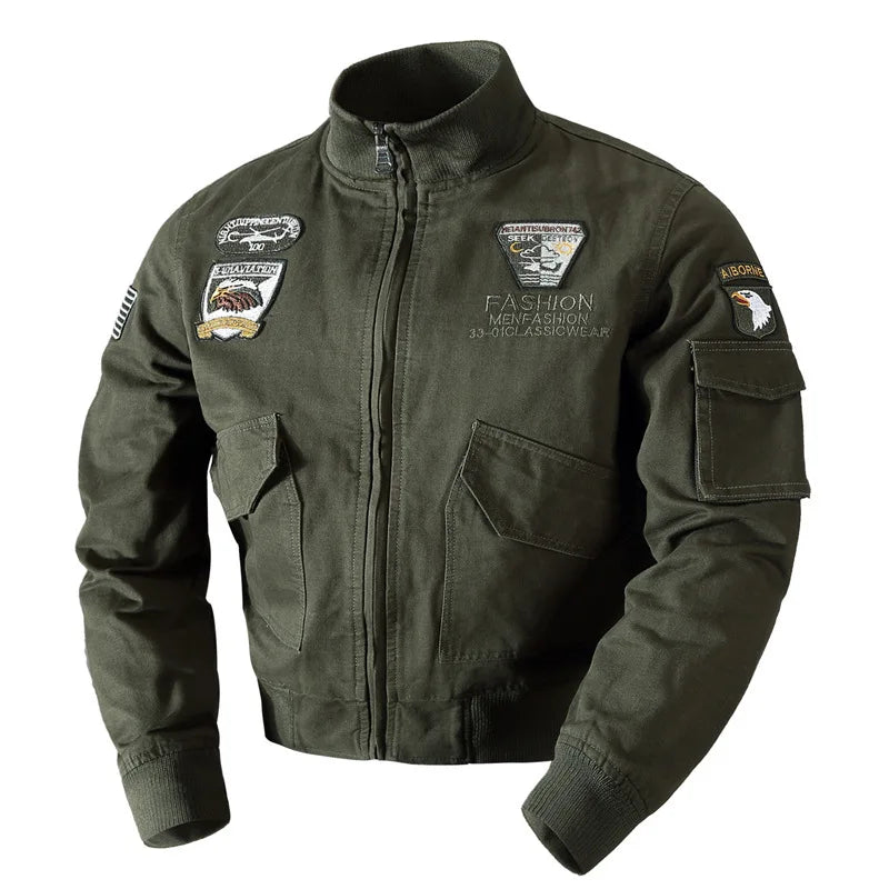 Fashion Men Slim Bomber Jackets Trendy Air Flight Jaquetas Casual Coats Quality Male Cotton Stand Collar Outerwear Coats 4XL