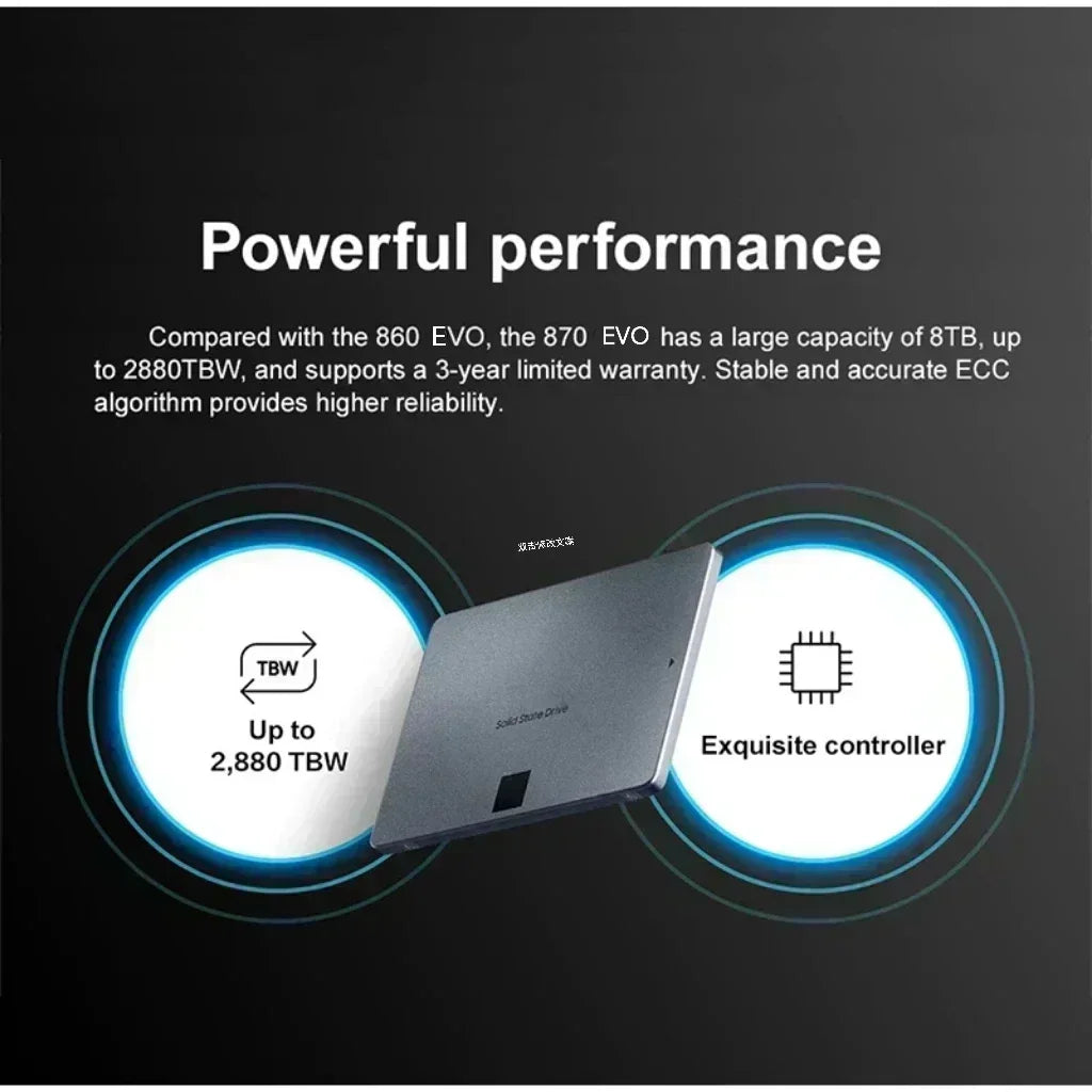 870 EVO SSD Solid State Disk 1TB/2TB/4TB Internal Hard Drive Sata3 2.5 Inch for Laptop Microcomputer Desktop