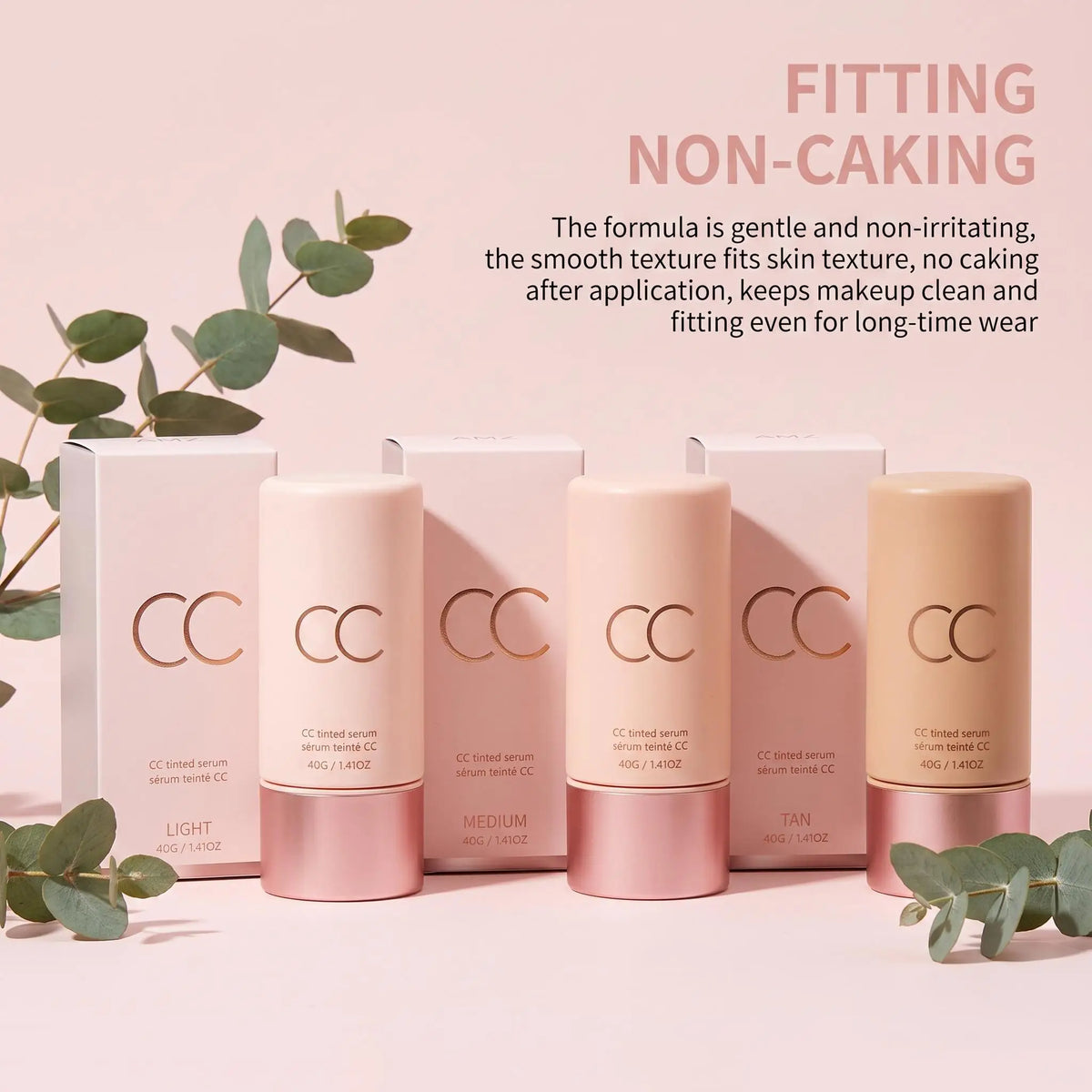 CC Tinted Serum Color Correcting Tinted Serum Self Adapt Skin Tone No Caking Natural Nude Lightweight Coverage Foundation Serum