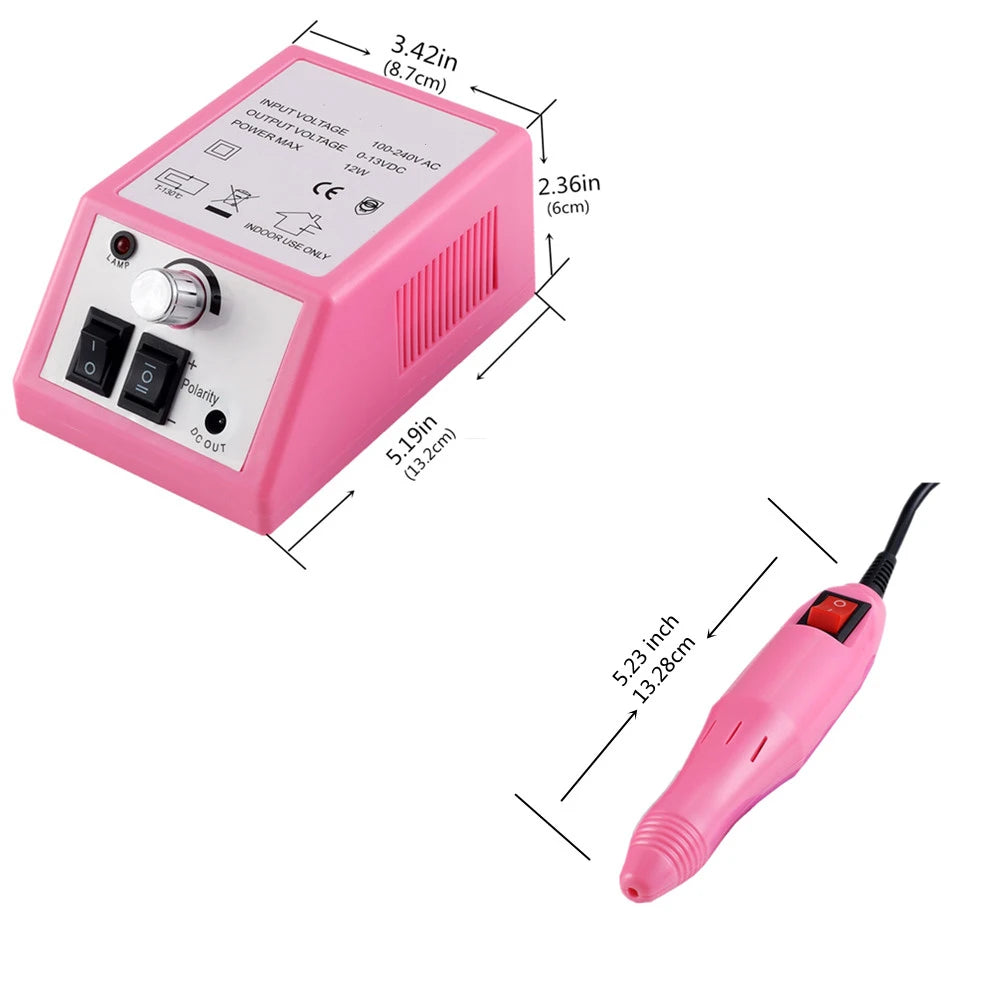 Nail Drill Machine Set Professional Nail Files Kit Drill Bits Gel Polish Remover Tools Cutters Menicure Pedicure Acrylic Nails