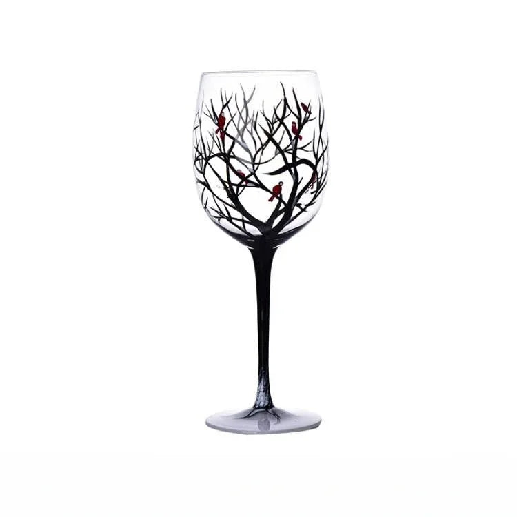 Creative Hand-Painted Crystal Goblet, Four Seasons, Wine Glasses, Drinking Glasses, Cocktail Glass