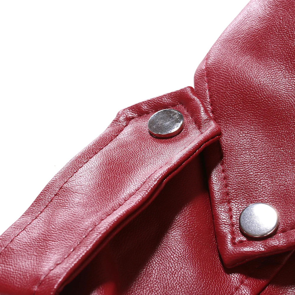 2023 Men's Autumn and Winter Lapel Leather Jacket Business Casual Oblique Zipper PU Leather Motorcycle Leather Jacket