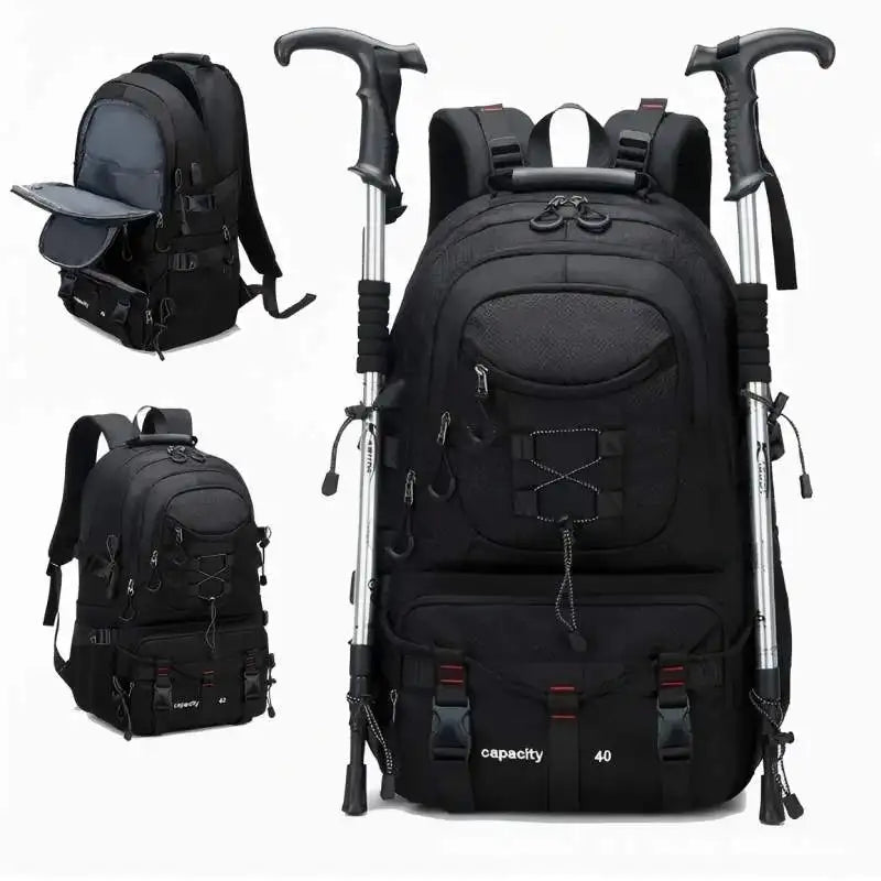Large Capacity Backpack Professional Outdoor Hiking and Mountaineering Bag Lightweight and Waterproof Travel Bag, USB Interface