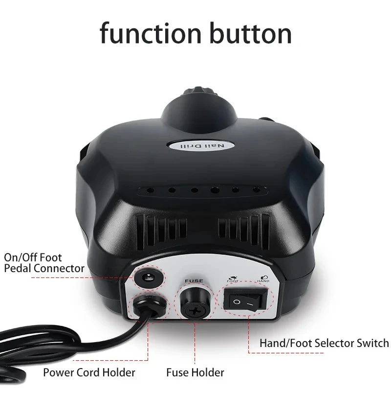 35000RPM Electric Nail Drill Professional Manicure Machine Nail Sander Set Nail Drill Bit Portable Nail Salon Polisher Equipment