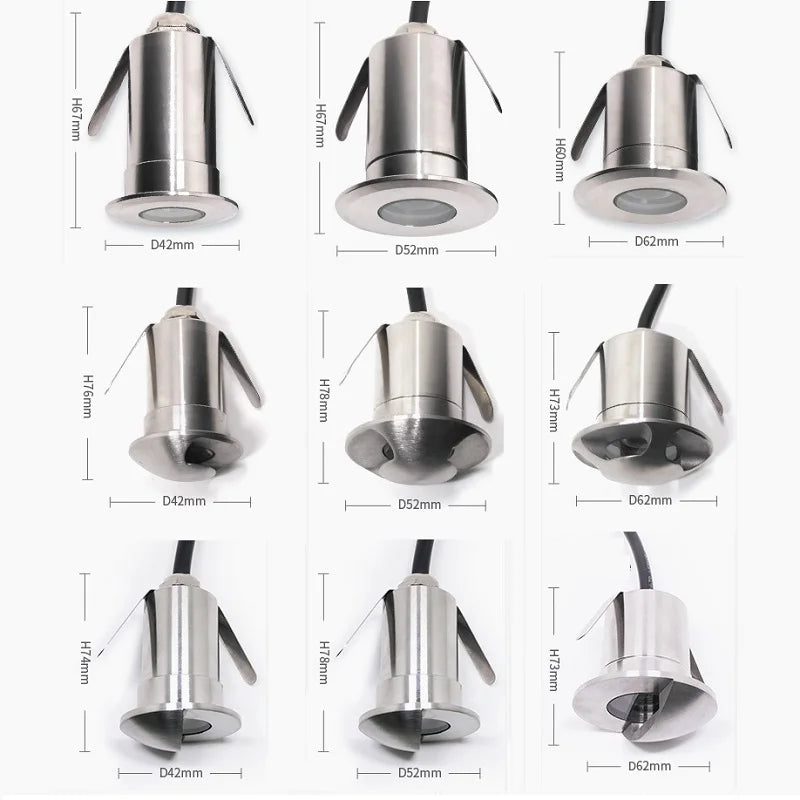 IP68 Waterproof Led Underground Light Outdoor Terrace Spot 12V RGB Garden Decoration Dimmable Recessed Floor Deck Lamp 3W DMX512