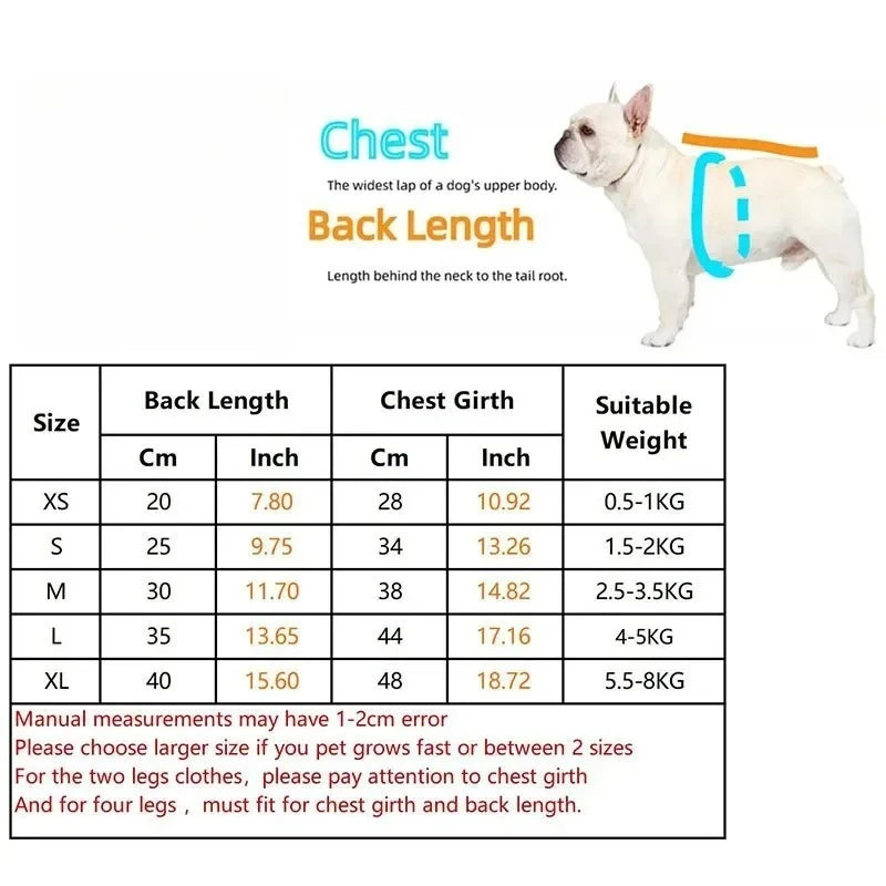 Classic Fleece-Lined Dog Vest, Winter Warm Jacket for Dogs, Cozy Traction Apparel for Chihuahua, French Bulldog, Teddy & Puppy