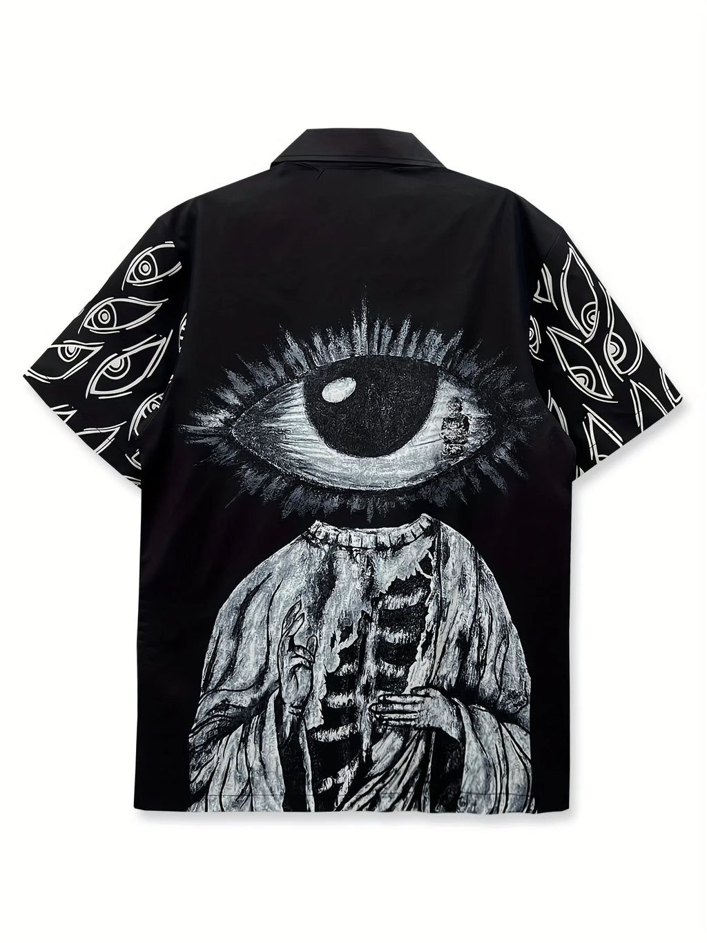 The new men's short-sleeved shirt for summer 2025 is a casual fashionable comfortable and soft 3D eye pattern print