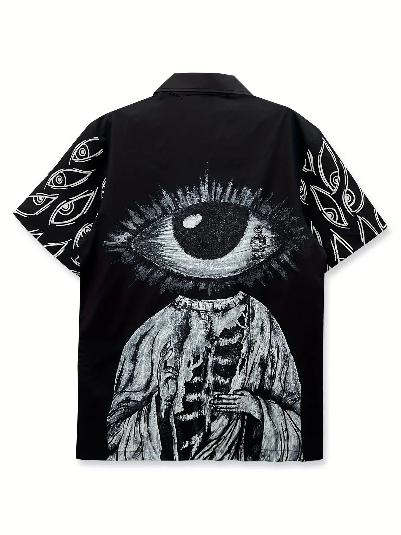 The new men's short-sleeved shirt for summer 2025 is a casual fashionable comfortable and soft 3D eye pattern print