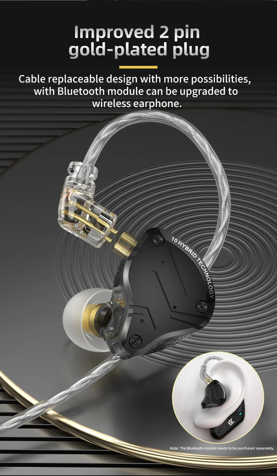 KZ ZS10 PRO X Metal Headset Hybrid drivers HIFI Bass Earbuds In-Ear Monitor Noise Cancelling Earphones ZS10PROX