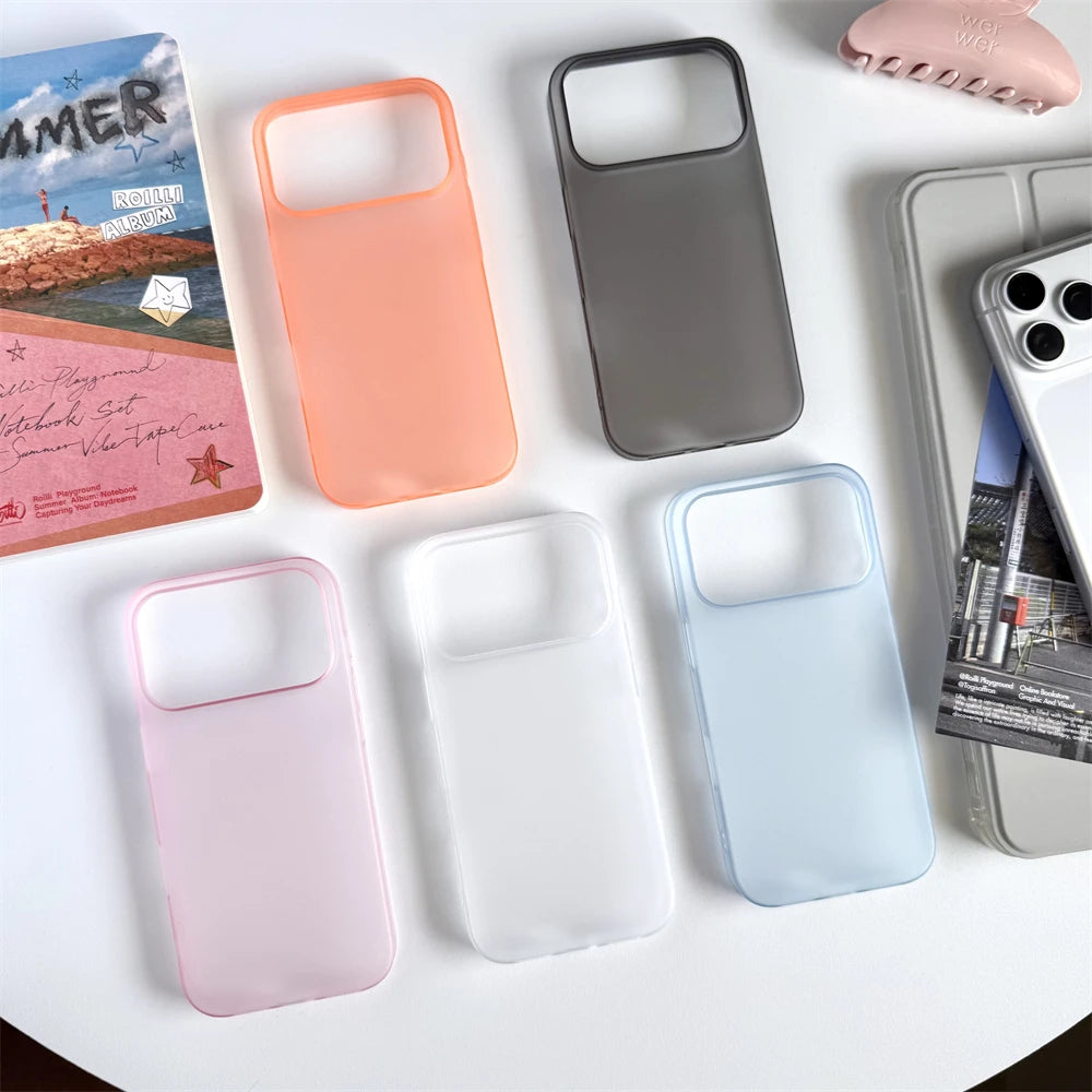 Ultra Thin Matte Translucent Frosted Hard PC Case For iPhone 18 17 Pro Max Air 16 15 14 Plus 13 12 Solid Color Slim Simple Cover