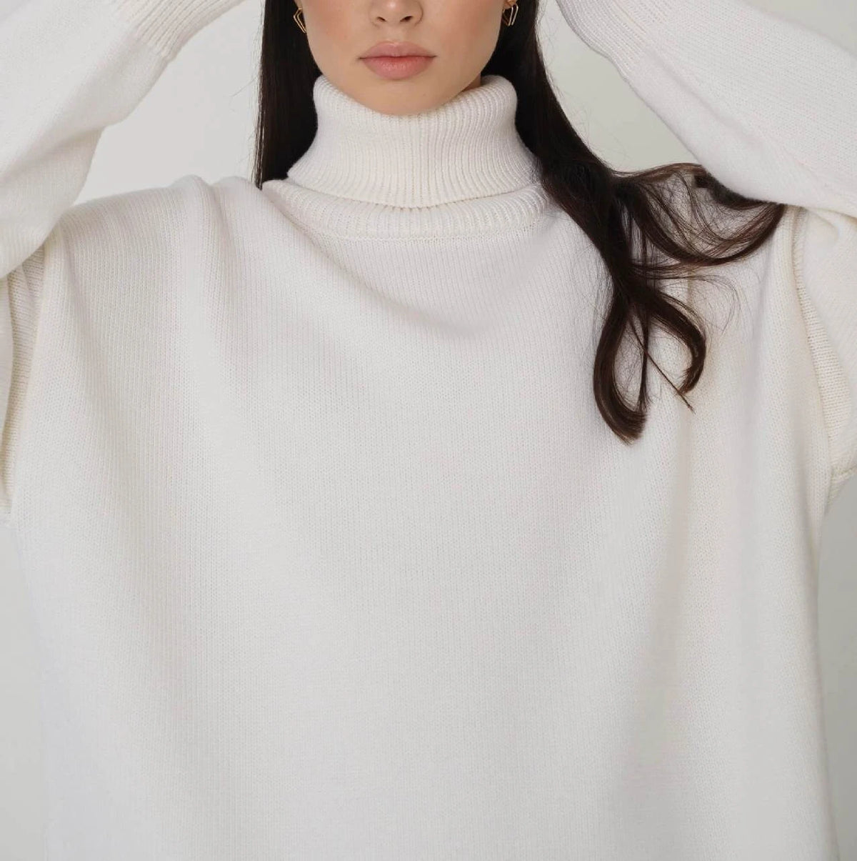 Bornladies Women Turtleneck Sweater CHIC Autumn Winter Thick Warm Pullover Top Oversized Casual Loose Knitted Jumper Female Pull