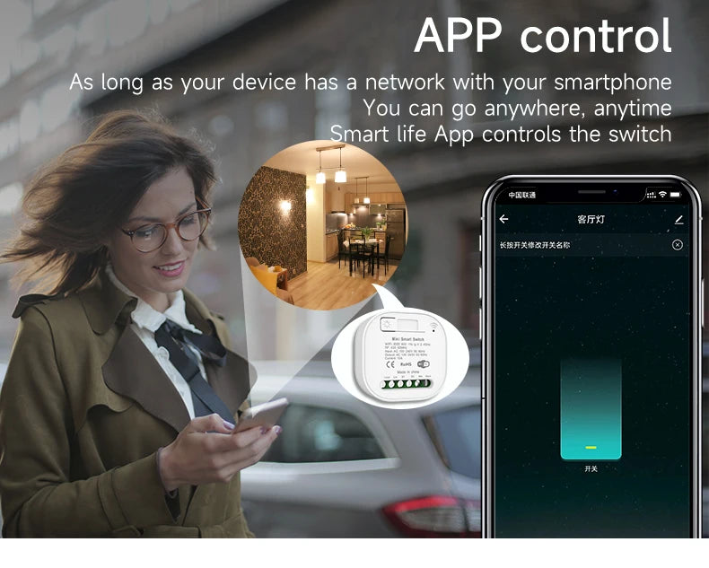 Outdoor Waterproof Smart Light Switch 1/2/3 Gang Tuya WiFi Self Powered No Battery Required with App & Voice Remote Control