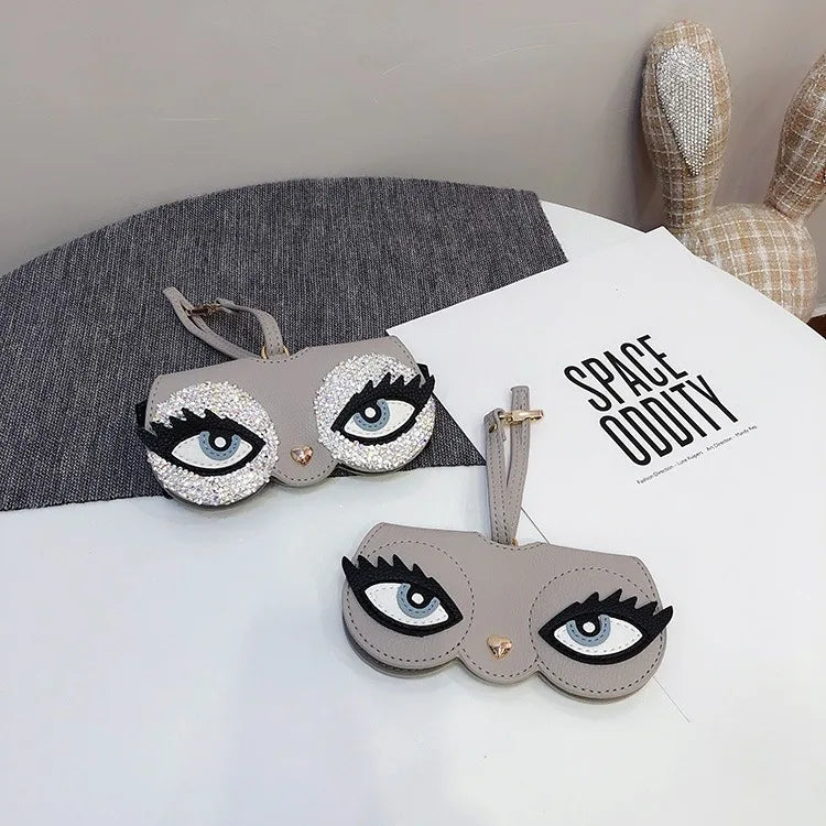 ins cartoon cute glasses case portable men and women sunglasses myopia glasses organizer bag protective sleeve glasses bag charm
