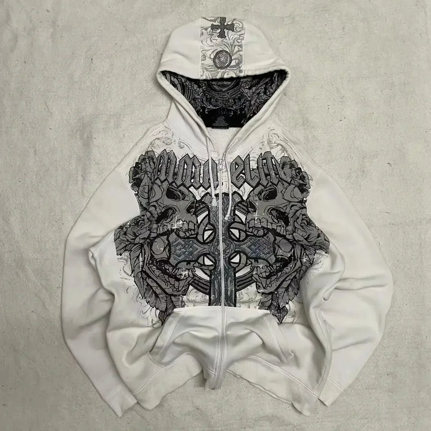 2026 American Fashion Trend Fur Collar Zipper Hoodie Men Street Hip Hop Retro Loose Sweatshirt Unisex Fleece Padded Warm Hoodie