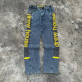 Drew House The denim fabric is stitched with a special style of patchwork design jeans for men and women casual ropa hombre