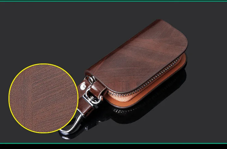 Universal Car Key Bag Cover Case Leather Key Wallet For Opel Chevrolet Jeep Hyundai Ford Mazda Nissan Infiniti Car Accessories