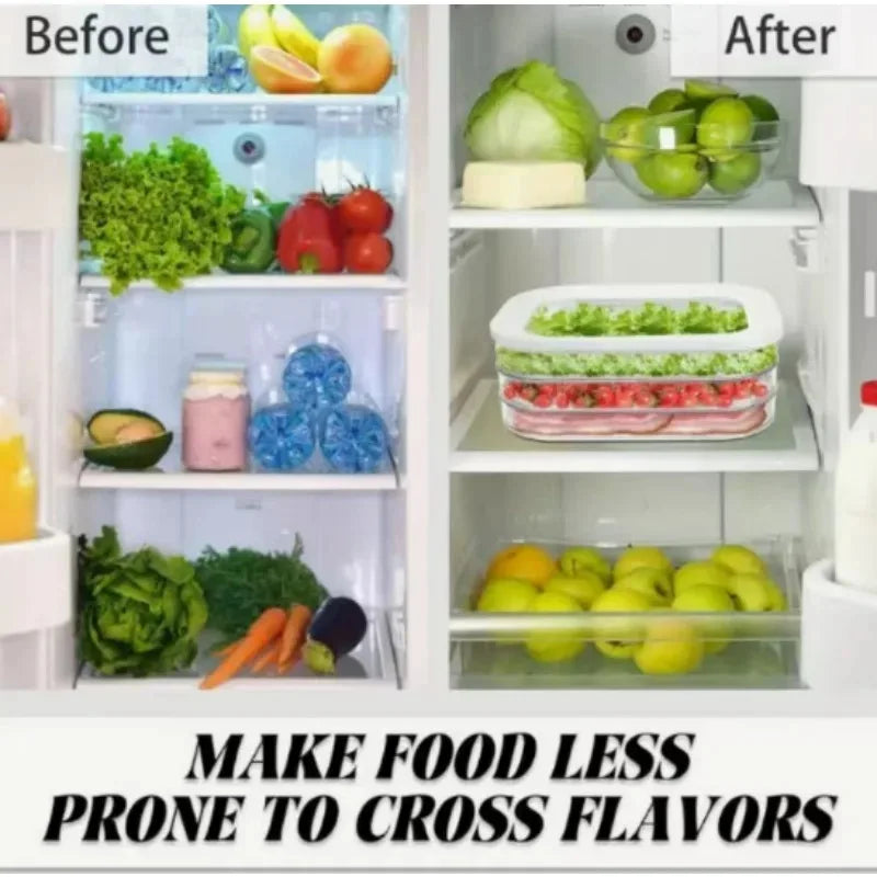 Meal Prep Containers Stackable Food Storage Boxes with Lid Meat Container for Fridge Bacon Lunch Meat Container for Refrigerator