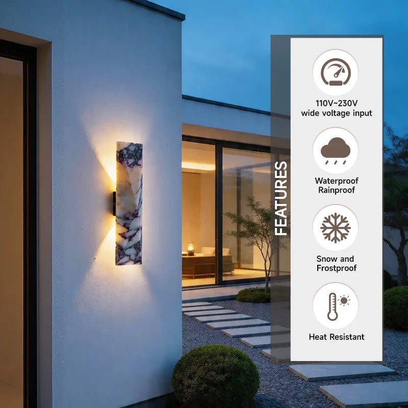 LED Outdoor Stone Wall Light Modern Villa Porch Garden Courtyard Exterior Wall Light Waterproof Garage Door Light