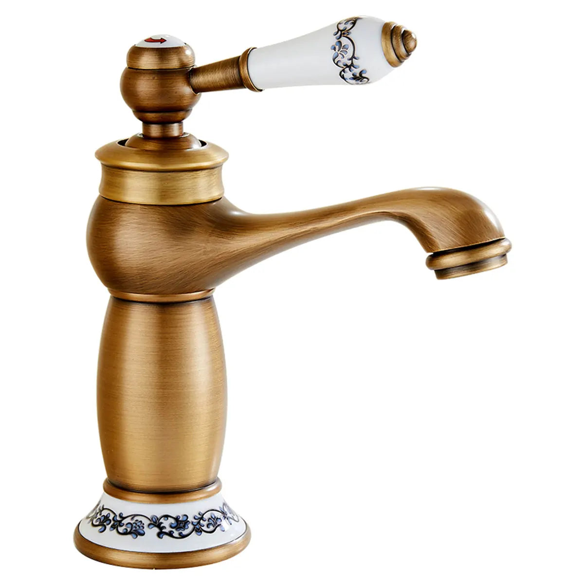 Basin Sink Faucet Mixer Faucet Single Lever Hot Cold Water Tap Brass Bath Faucet Retro Water Saving Bathroom Washbasin Taps