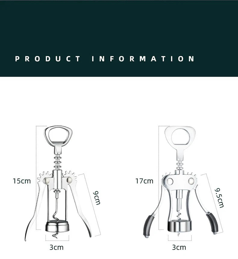 Hand Movement Bottle Opener Classic And Practical Stainless Steel Wine Opener Portable Wine Cork Remover Kitchen Gadgets