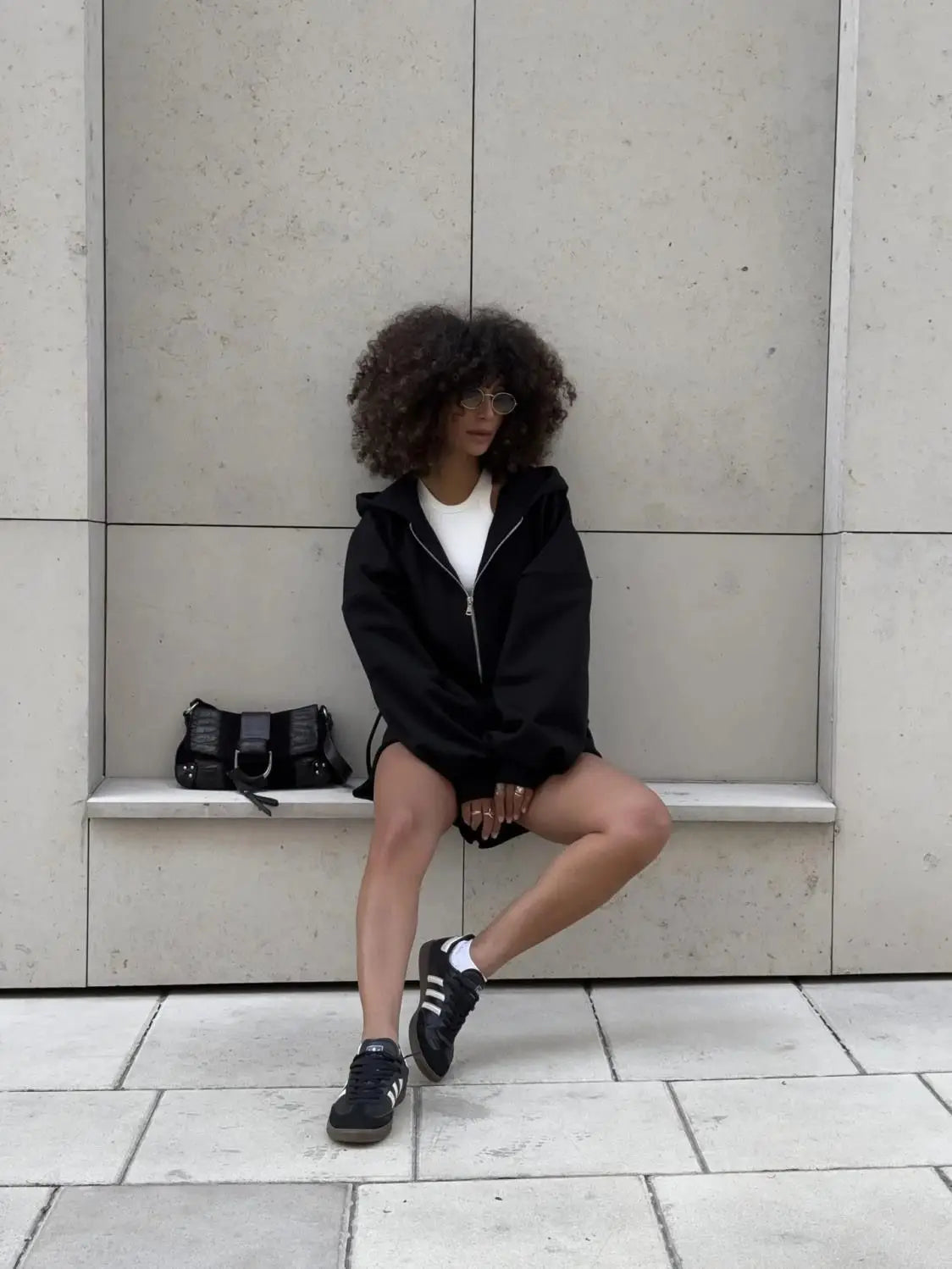 Women's Outfit Long-Sleeve Hooded Drawstring Sweatshirt Shorts Set Two-Piece Sets Sports Suit Sportswear Streetwear Trendy