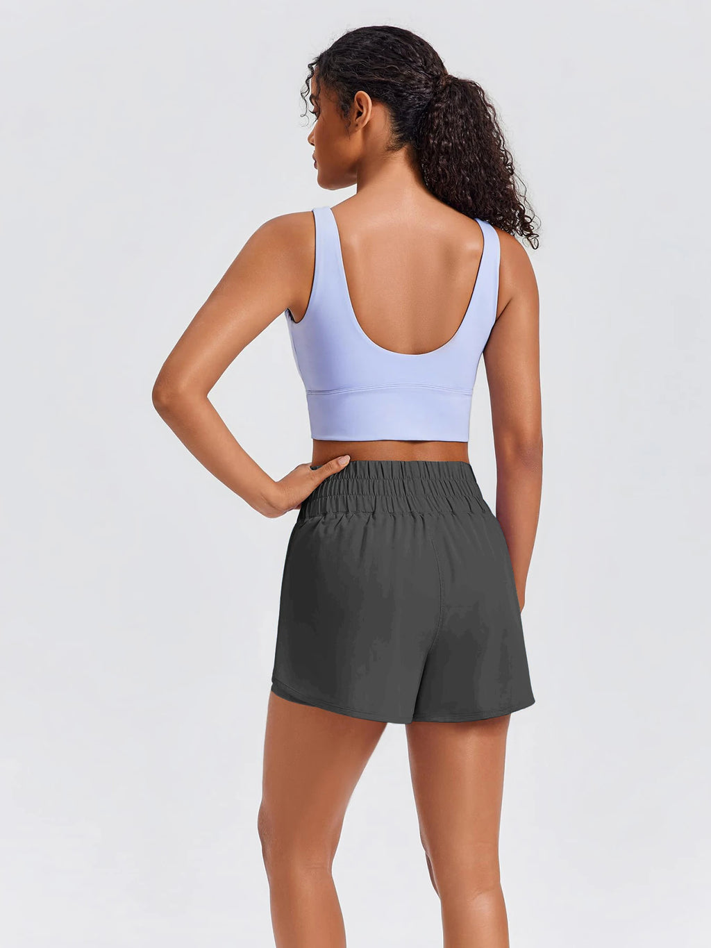 Women's High-Waisted Yoga and Running Fake Two-Piece Shorts with Anti-Exposure Design, Slimming Effect for Gym Use
