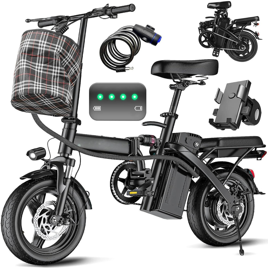 Electric Bike for Adults and Teens, 520W-1200W Motor, 20-28MPH, 32 Miles Range, 48V 10Ah Battery, 3-Level Pedal, Customized