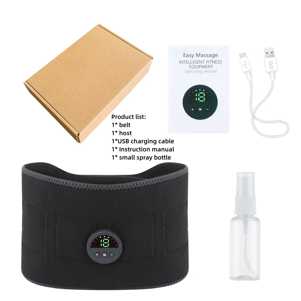 Muscle Massager EMS Abdominal Belt Electric Muscle Stimulation Portable Fitness Massager Waist Trainer Body Slimming Shaping