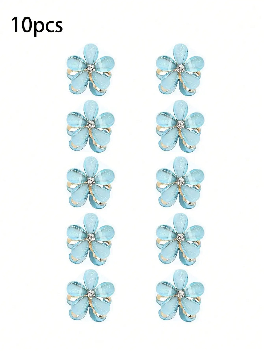6/10PCS Cute Mini Flower Hair Claw Clips Colorful Opal Hairpins Sweet Small Hair Accessories for Girls Fashion Hair Accessories