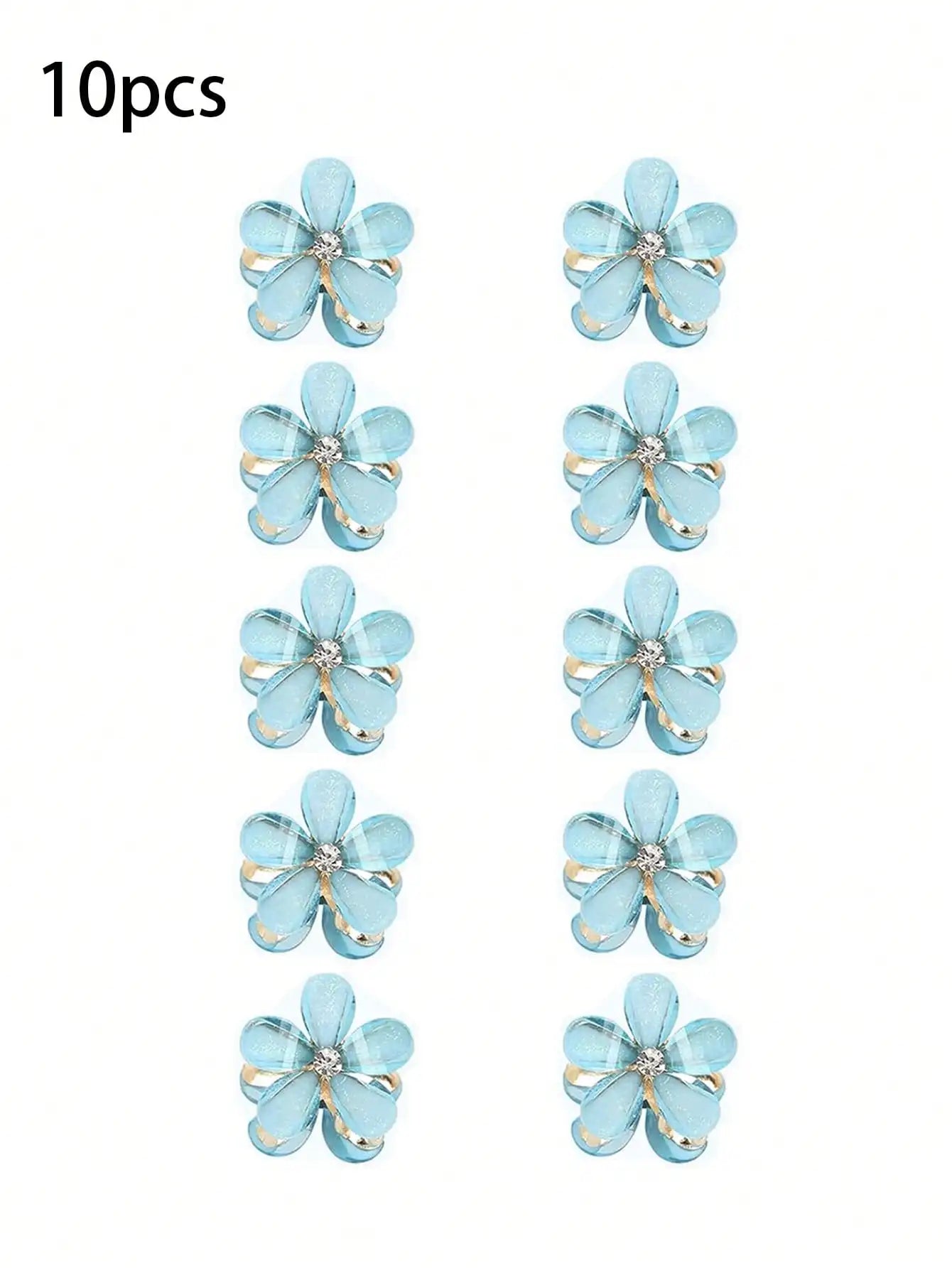6/10PCS Cute Mini Flower Hair Claw Clips Colorful Opal Hairpins Sweet Small Hair Accessories for Girls Fashion Hair Accessories