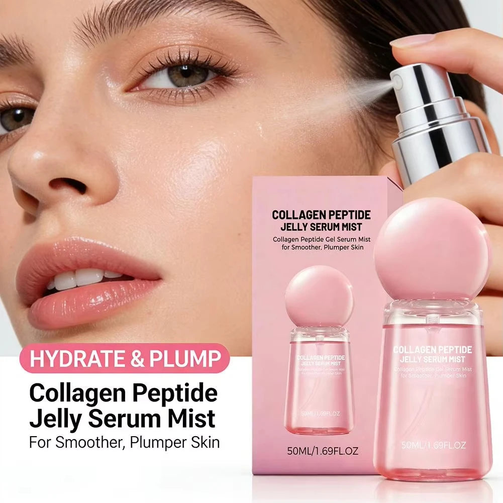 Nano Collagen Peptide Jelly Serum Mist Spray 2026 Upgrade Deep Moisturizer Plump Fine Lines Brighten Dry Uneven Tone Facial Care
