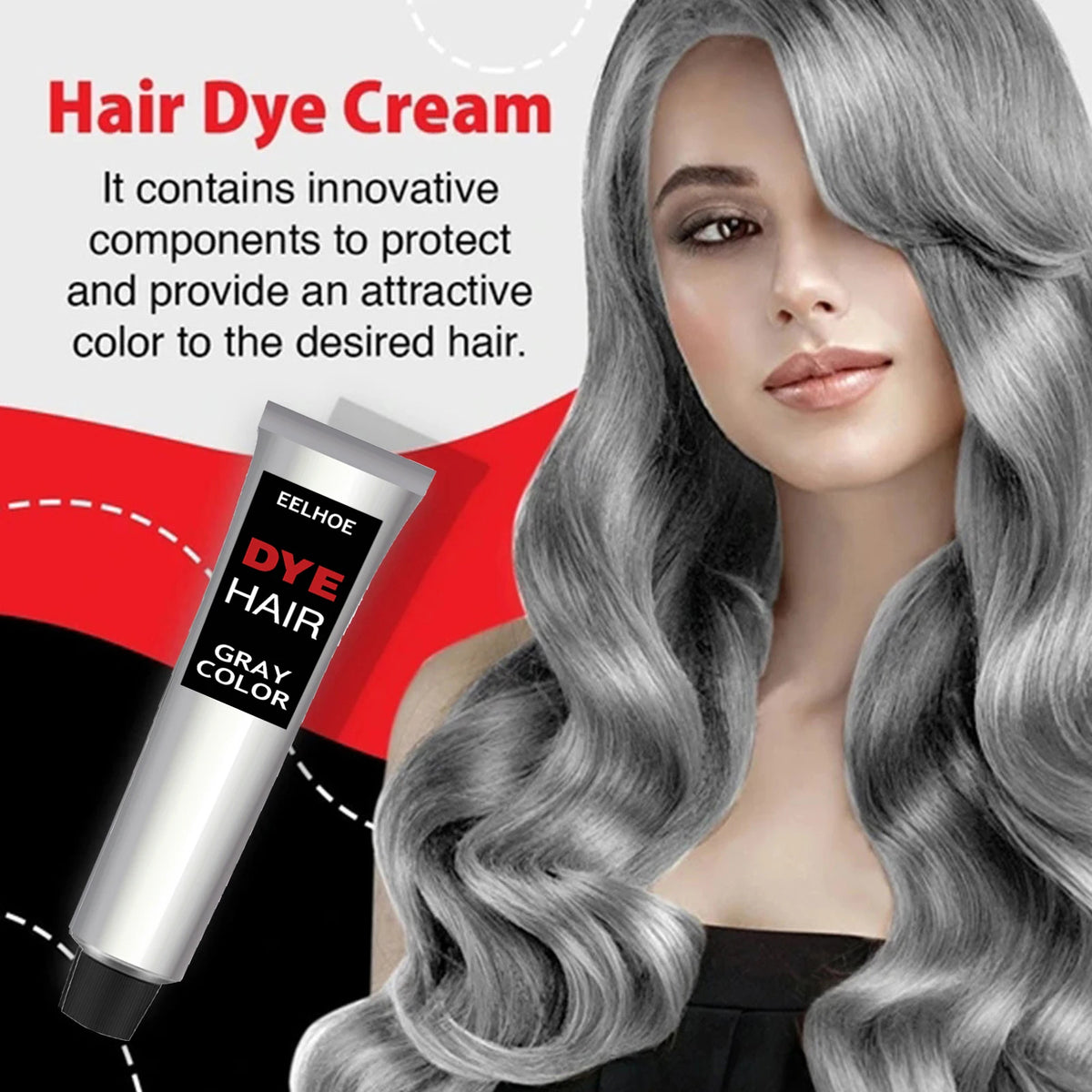 Fashion Hair Dye Cream Nourishing Enhancing Hair Luster Easy to Color Long Lasting Color Effect Grandma Grey Hairdressing Cream