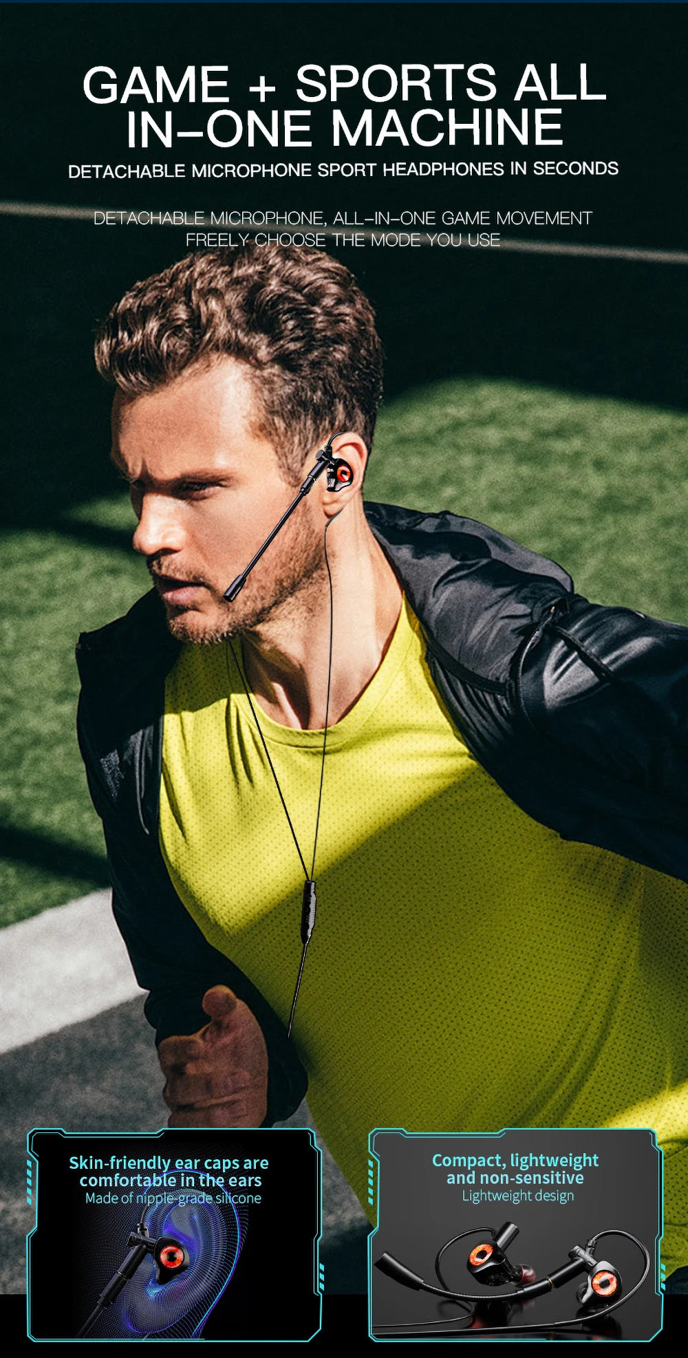 Type-c In-ear dual-mix e-sports gaming headset stereo noise reduction with microphone digital head wired headset