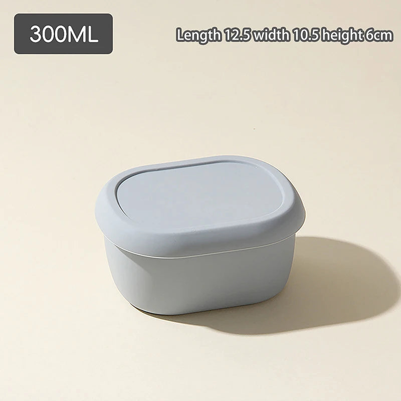 1/3Pcs New Food Grade Silicone Lunch Box With Lid Leak Proof 200 300 600ML Microwave Safe Food Container For Picnic